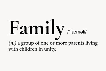 Family definition, dictionary word typography