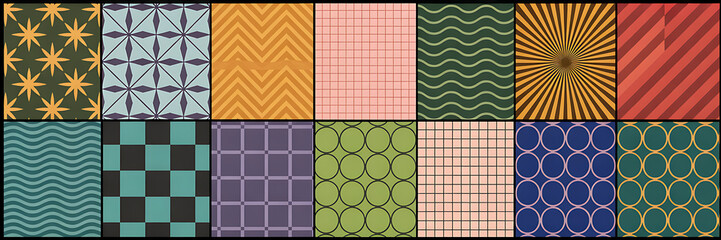 set of seamless geometric patterns