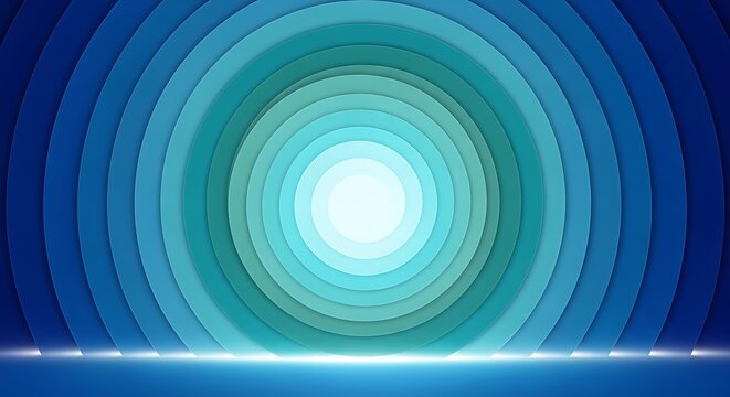 Abstract concentric circles on blue background