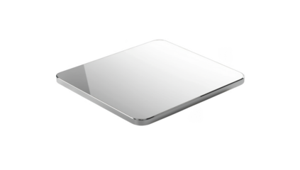 Sleek silver wireless charger isolated on transparent background, a modern and minimalist design