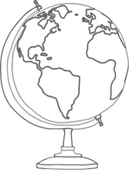 Minimal planet earth icons. Editable stroke. Vector graphic illustrati
