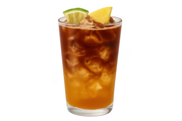 Refreshing iced coffee cocktail with lime and pineapple