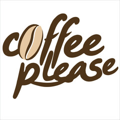 Coffee please vector simple text