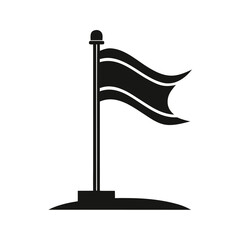 Flag on tall pole silhouette icon