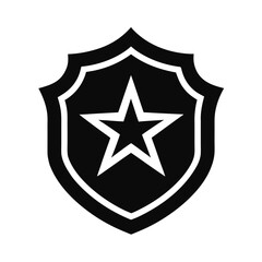 Police star shield silhouette icon with classic star shape