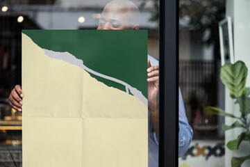 Cafe abstract poster, business advertisement