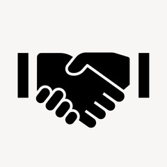 Business handshake icon, simple flat design