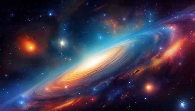 a view from space to a galaxy and stars universe filled with stars nebula and galaxy