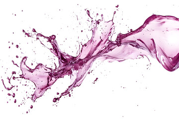Naklejka premium A vibrant splash of magenta liquid frozen in time against a stark white background creating dynamic shapes