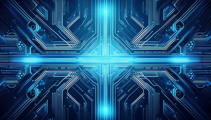 abstract futuristic blue circuit board glowing lines technology background backdrop