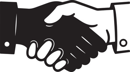 The handshake icon of two hands as concept of business trust, commitment and partnership
