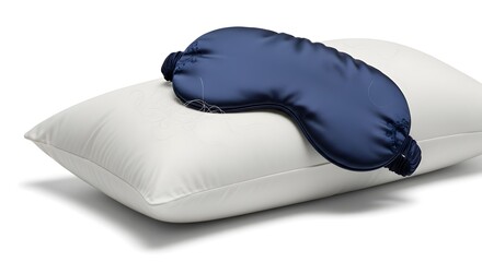 A comfortable pillow with a sleeping mask, perfect for a good night's rest. The mask is placed on top of the pillow