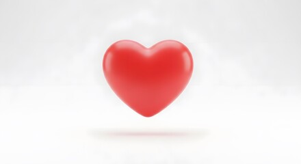 Fototapeta premium A single vibrant red heart floating in the air, a symbol of love and affection