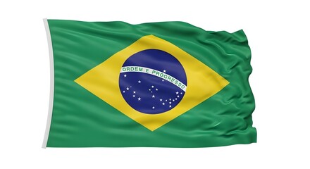 The Brazilian flag waving in the breeze, symbolizing patriotism and national identity