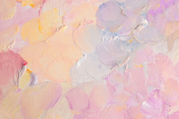 Art oil, acrylic smear blot canvas painting wall. Abstract texture neon, pastel color stain brush stroke texture background.