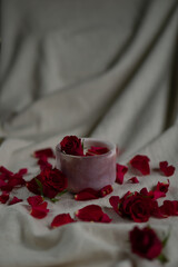 Handmade Candle with Rose and Cherry Scent