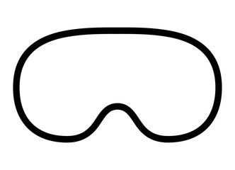 Virtual reality VR headset or sleep mask line art vector icon for apps and websites