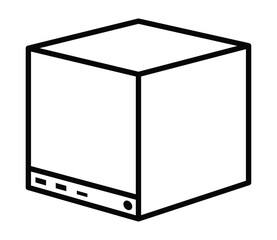 PC gaming console device line art vector icon for game apps and websites