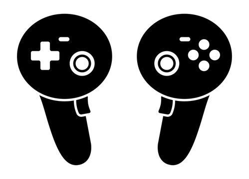 VR video game controllers flat vector icon for gaming apps and websites