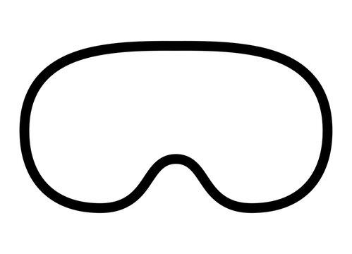 Virtual reality VR headset or sleep mask line art vector icon for apps and websites