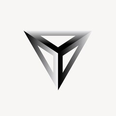 Triangle badge, black modern design for business