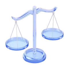 Fairness scales of justice isolated on white transparent background balanced transparent frosted glass scale   © StellaPattaya