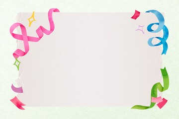 Party frame background, colorful ribbon illustration
