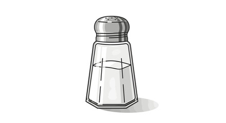 Action/Showcase, Salt Shaker, Kitchen, Illustration, Minimalist, Close-up, Culinary Art