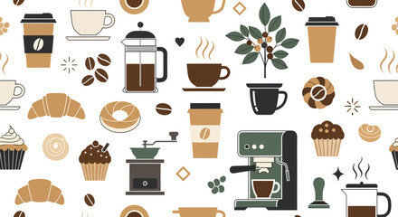 Beverage Illustrations, Kitchen Aesthetic, Graphic Design, Warm Colors, Playful Vibe
