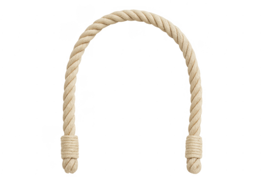 Arched twisted rope handle with transparent background
