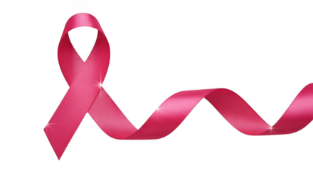 Symbol of hope pink ribbon for breast cancer awareness and support transparent background