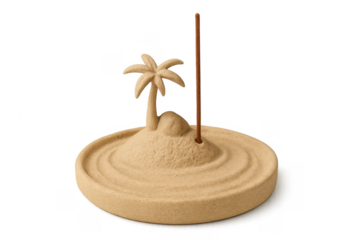 Incense holder with island motif for relaxation