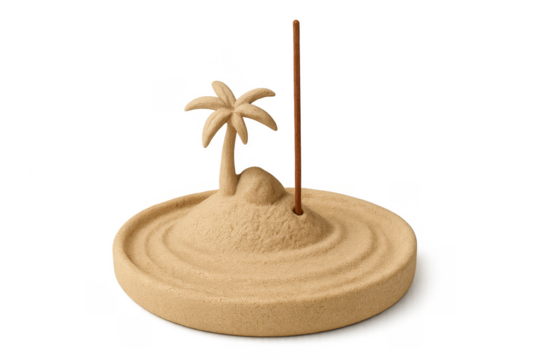 Incense holder with island motif for relaxation