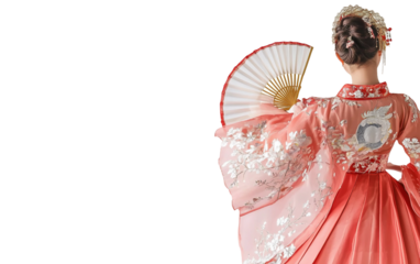 Elaborate fan dance outfit designed for Mid-Autumn Festival celebrations with lunar motifs