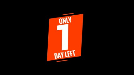 1 Day Deal Animation, Flash Sale Banner Video with Black Background.