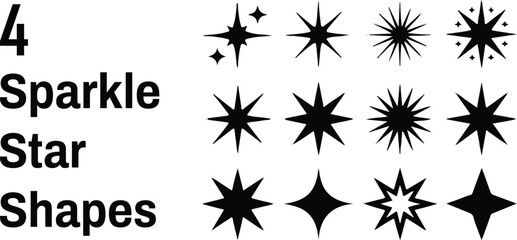 star vector star shapes collection 12 geometric symbols