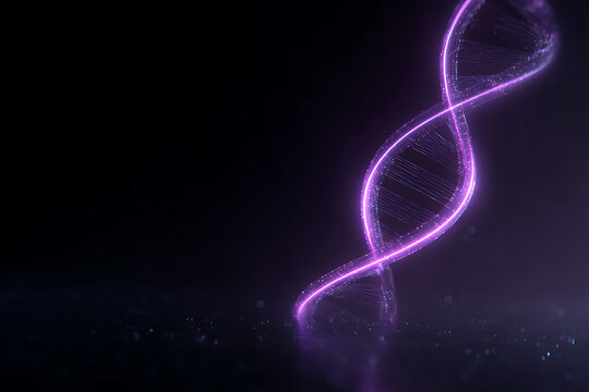 glowing neon digital dna helix, with soft reflections, symbolizes the evolution of data