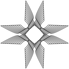 Symmetrical Line Art Pattern – Angular Star Formation