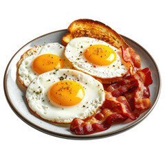 Sunny breakfast plate eggs, toast, bacon