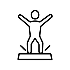 Actor performing on stage with enthusiasm, minimalist style, copy space