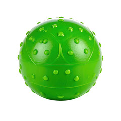Green textured sphere with bumps on a black background