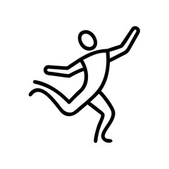 Dancer in motion expressing joy, minimalist style, copy space