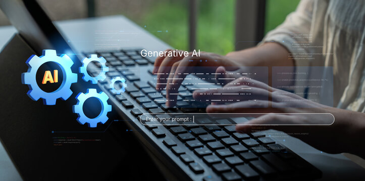 A futuristic concept of an enterprise Artificial Intelligence platform. This system uses machine learning for business automation, data analysis, and powering generative solutions. Fermion - Powered by Adobe