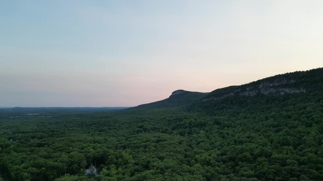 aerial view of shawangunk mountains near mohonk preserve and sam's point wildlife conservation area minnewaska state park upstate new york hudson valley catskills rock road