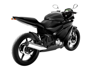 Black sports bike 3D illustration