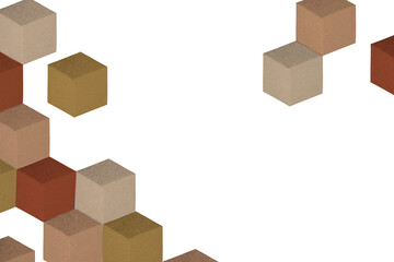 Brown paper craft textured cubic patterned template