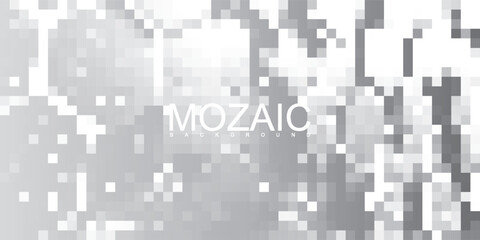 Fototapeta premium Abstract Pixelated Mosaic Pattern with MOZAIC Text.
