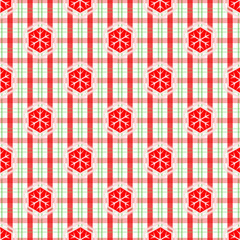 Christmas Snowflake Plaid Seamless Repeat