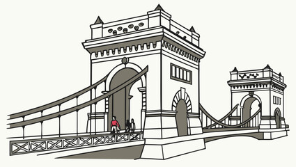 Obraz premium bridge vector illustration