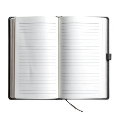 Open, lined notebook or journal. Ready for notes, ideas, or lists